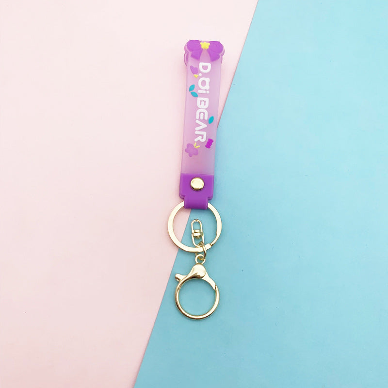 Wholesale Soft Glue Transparent Bow Lanyard Keychains